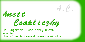 anett csapliczky business card